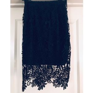 Black Lace Pencil Skirt